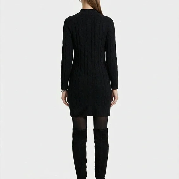 Black Cable Knit Midi Dress - Picture 2 of 3